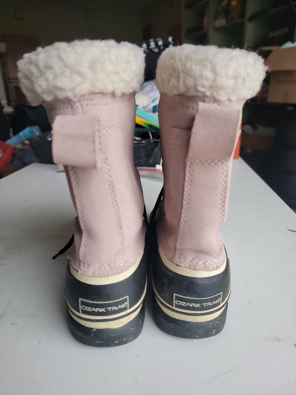 Ozark Trail Kids Pink Winter Boots with Faux Fur Trim